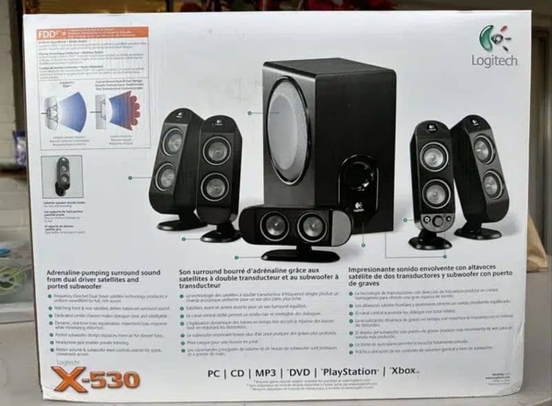 Logitech X-530 5.1 Speaker System (Sound System) With Original Box 9