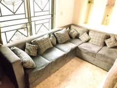 LShape Sofa Set 6 to 7 Seater Sofa with 12 cushions Wapda Town