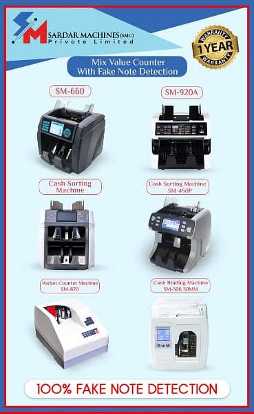 Bank Mix cash machine, currency note counting with fake detect SM No. 1 19