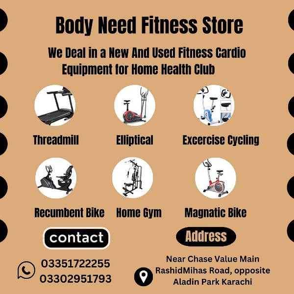 We deal in all kind of Fitness gyms cardio equipment's 2