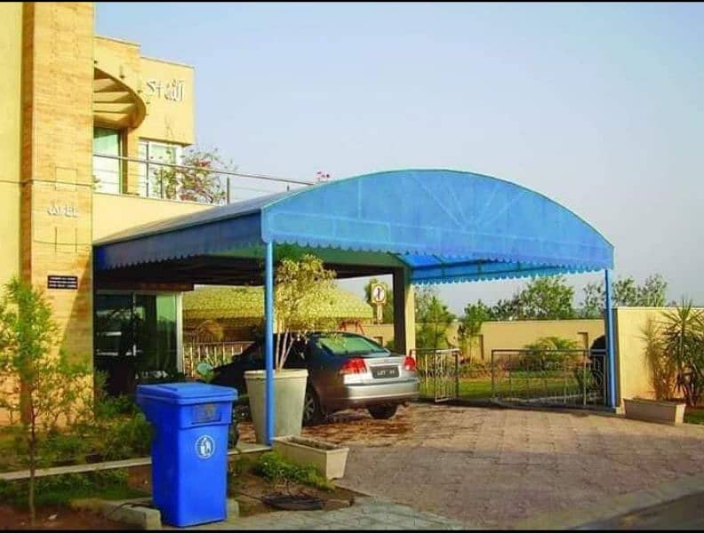 Fiberglass shade in Lahore with iron stracture /door gate /grill 15