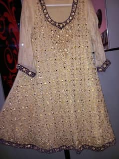 Bridal Dress in Golden and purple colour