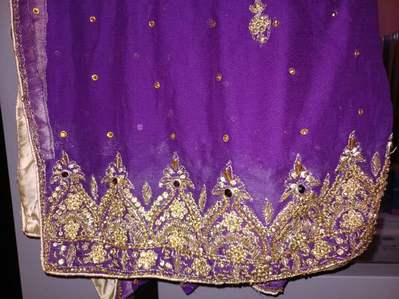 Bridal Dress in Golden and purple colour 1