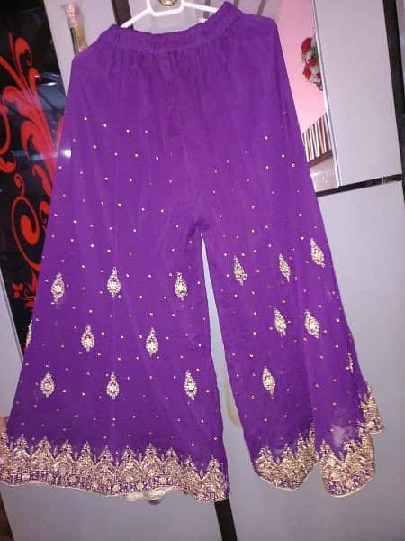 Bridal Dress in Golden and purple colour 3