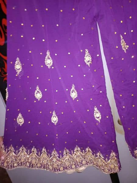 Bridal Dress in Golden and purple colour 4