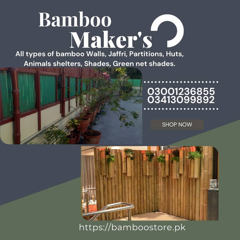 bamboo work/bamboo huts/animal shelter/parking shades/wall Partitions 9