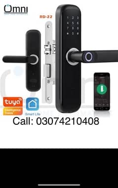 Fingerprint Smart Handle door lock main gate wifi wireles mobile based 0