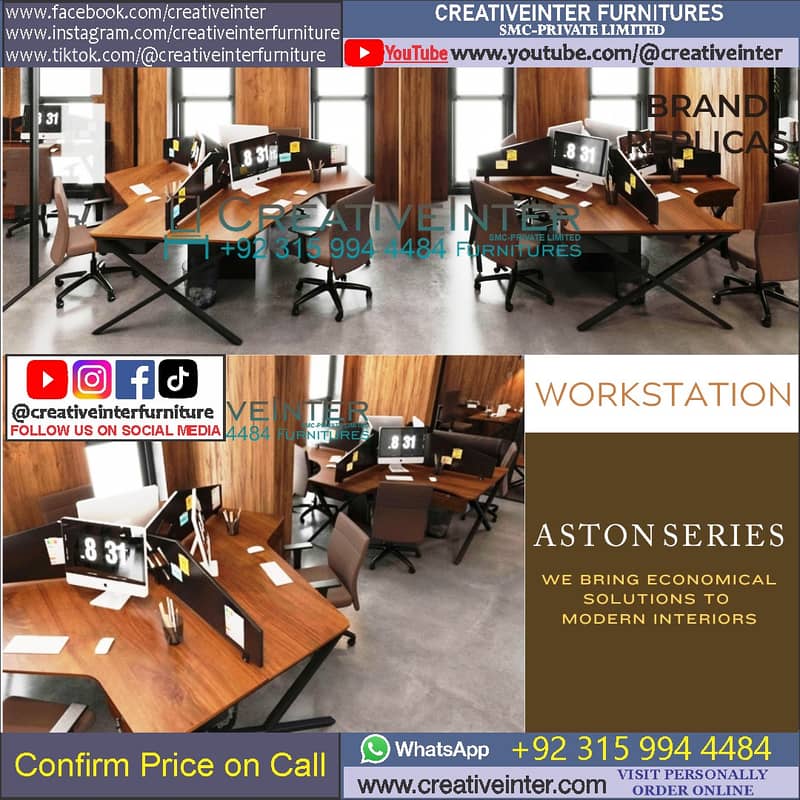 Office workstation table desk sofa set chair study computer meeting 16