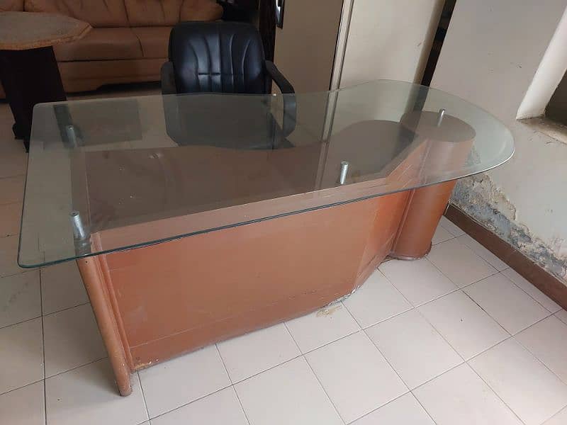 Executive Table glass top 1