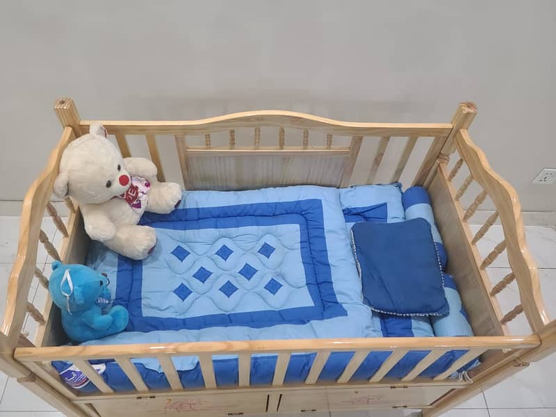 Multi-Function Wooden Baby Crib + FREE Baby Wooden Swing 5