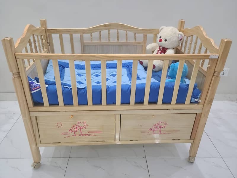 Multi-Function Wooden Baby Crib + FREE Baby Wooden Swing 6