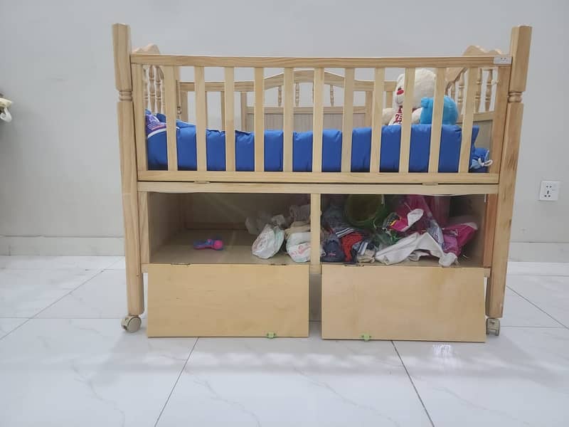 Multi-Function Wooden Baby Crib + FREE Baby Wooden Swing 7