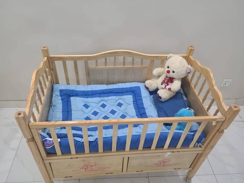 Multi-Function Wooden Baby Crib + FREE Baby Wooden Swing 8