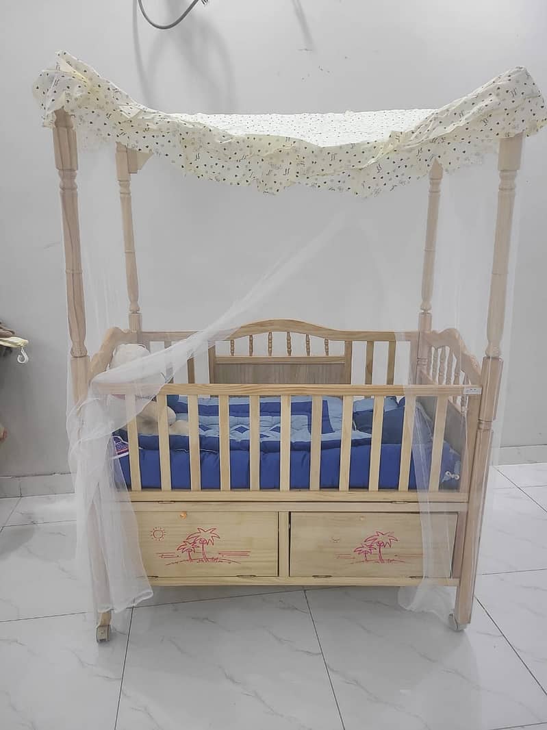 Multi-Function Wooden Baby Crib + FREE Baby Wooden Swing 11