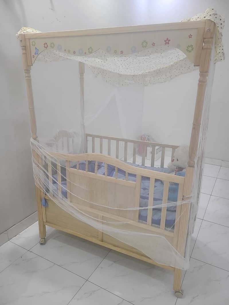 Multi-Function Wooden Baby Crib + FREE Baby Wooden Swing 14