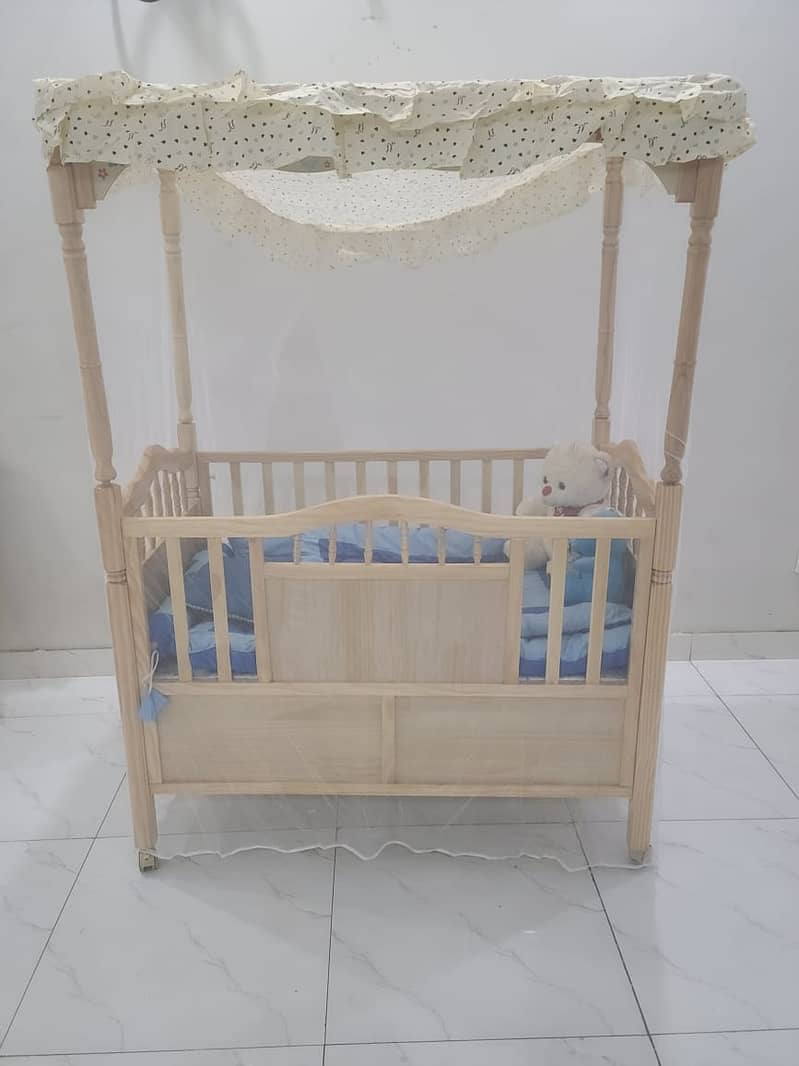 Multi-Function Wooden Baby Crib + FREE Baby Wooden Swing 15