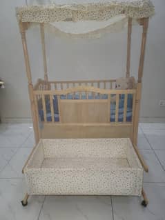 Multi-Function Wooden Baby Crib + FREE Baby Wooden Swing 0