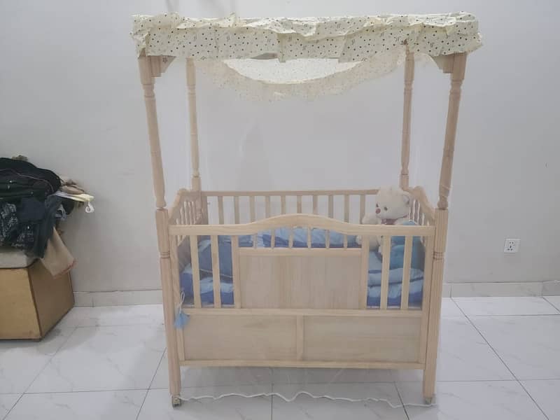 Multi-Function Wooden Baby Crib + FREE Baby Wooden Swing 17