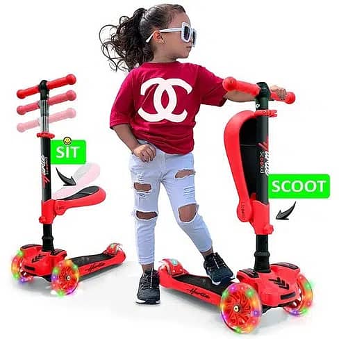 Kids Scooty | Foldable Scooty | Scooter | With Music & Lights | Import 1