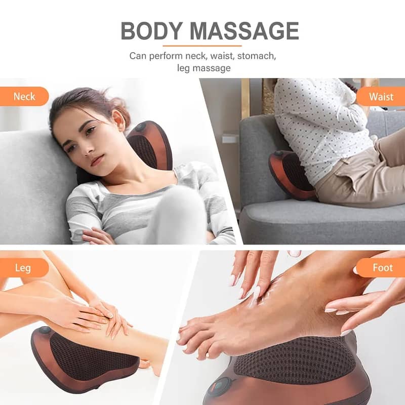 Electric Lumbar Neck Back Massage Pillow Massager 4