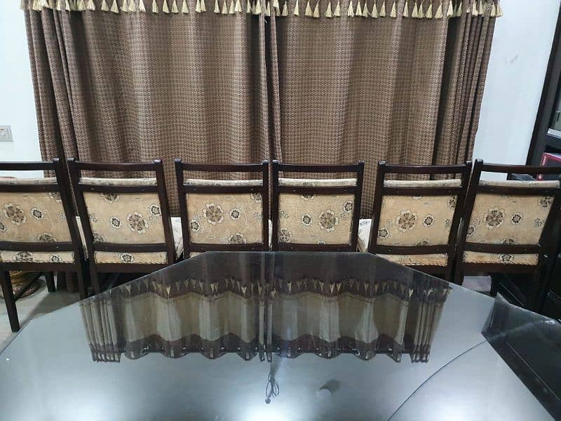 6 chair dining table with bottom lamp made of solid wood (deyar) 3