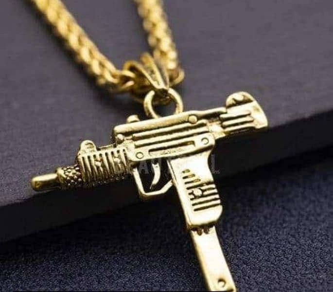 1 Pcs Alloy Silver plated Gun Design pendant For men 0