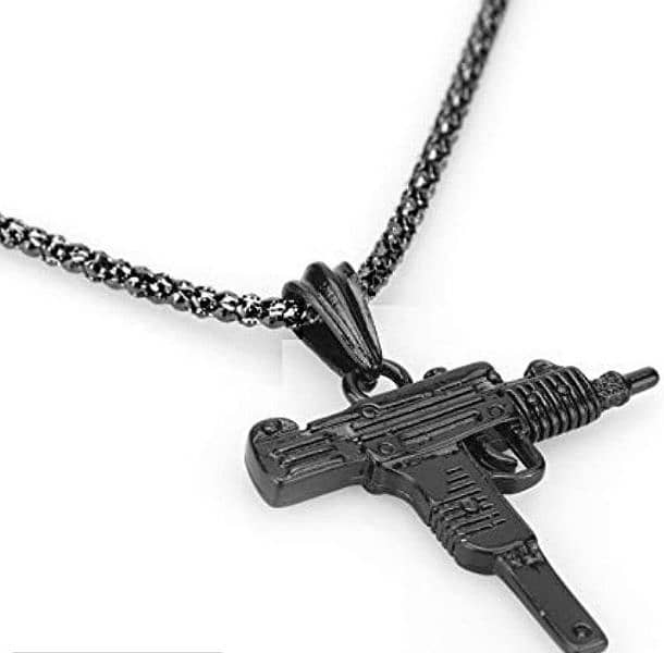 1 Pcs Alloy Silver plated Gun Design pendant For men 2