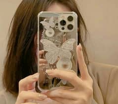 iPhone back case only. . cute mirror butterfly design