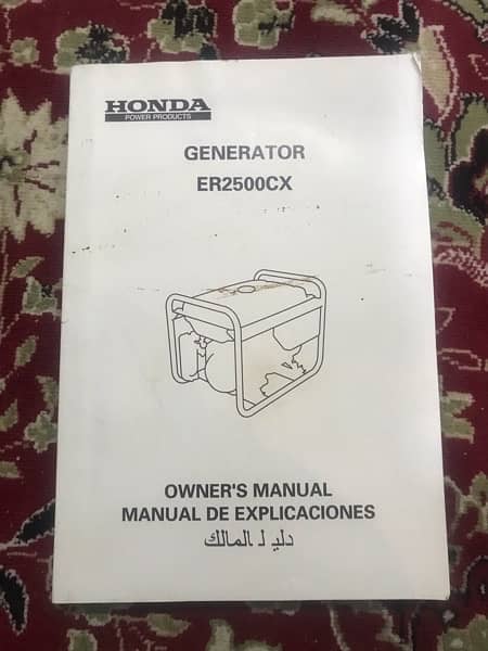 HONDA generator ER2500CX maximum output 2.2kva 5