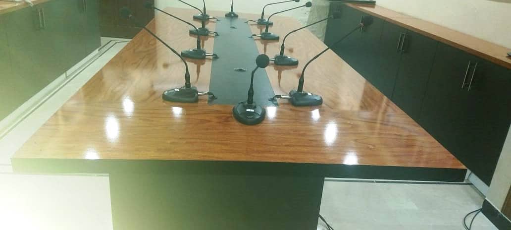 Hand Made Conference (Meeting) Table with 10 Table Microphone 1