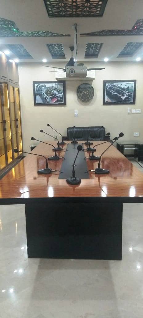 Hand Made Conference (Meeting) Table with 10 Table Microphone 2