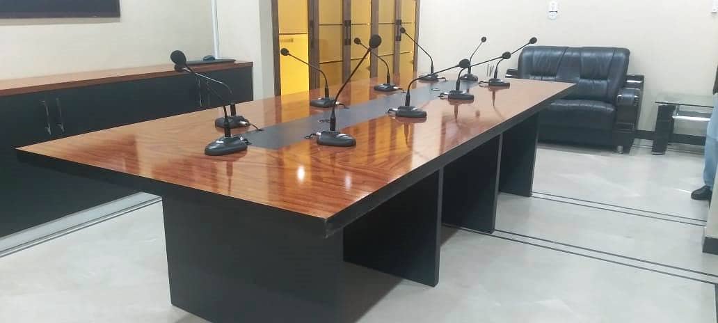 Hand Made Conference (Meeting) Table with 10 Table Microphone 3