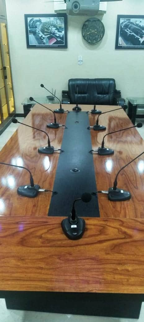 Hand Made Conference (Meeting) Table with 10 Table Microphone 4