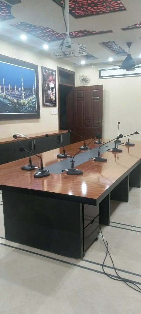 Hand Made Conference (Meeting) Table with 10 Table Microphone 6