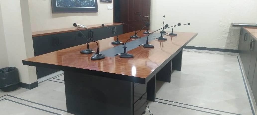 Hand Made Conference (Meeting) Table with 10 Table Microphone 8