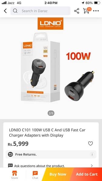 LDNIO 100W car charger Almost new 0