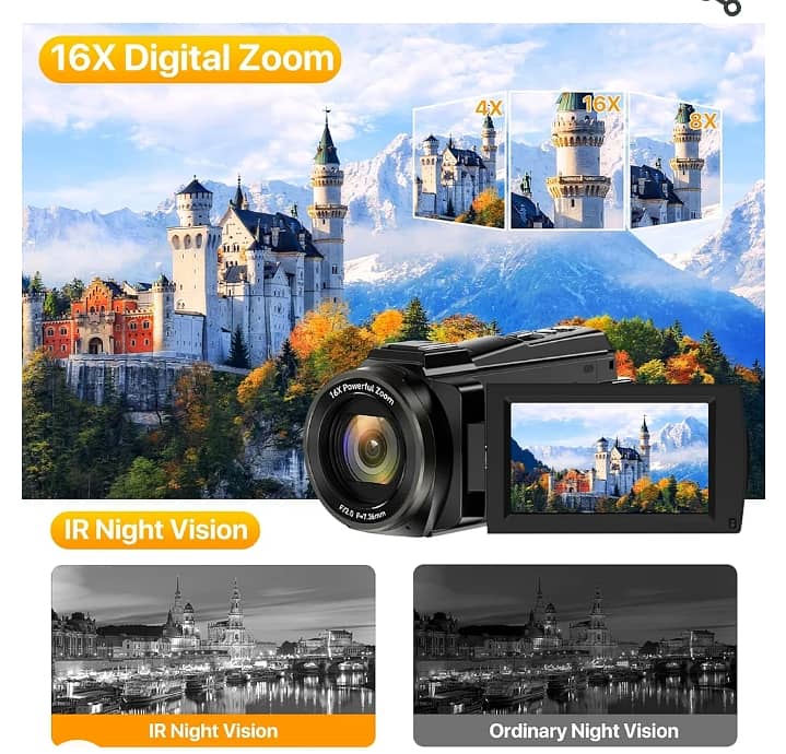 5K Video Camera Camcorder 48MP UHD WiFi IR Night Vision Vlogging Camer 1