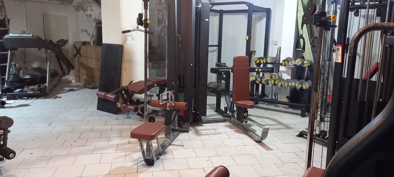 gym setup dumbel |commercial treadmill | elliptical | bench plate rods 5