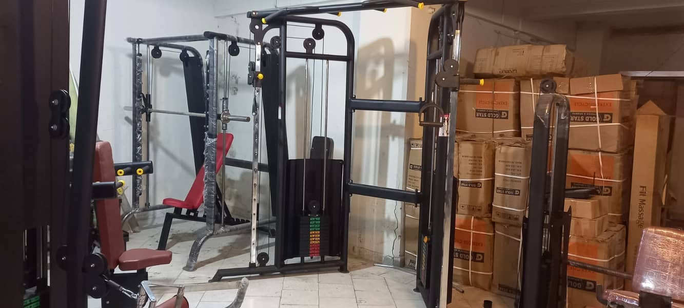 gym setup dumbel |commercial treadmill | elliptical | bench plate rods 14