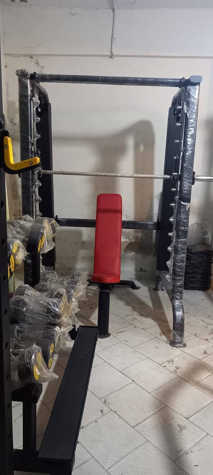 gym setup dumbel |commercial treadmill | elliptical | bench plate rods 16
