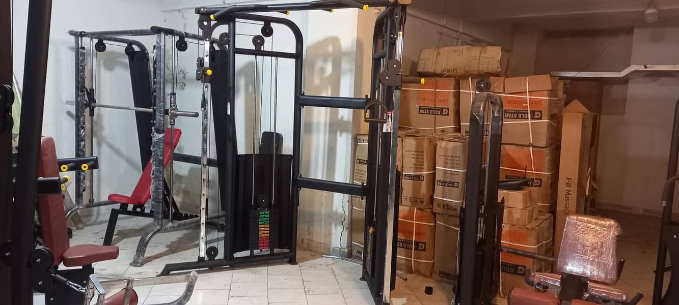 gym setup dumbel |commercial treadmill | elliptical | bench plate rods 17