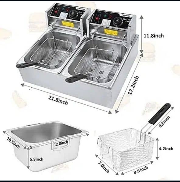 Double Electric 12L Deep Fryer French Fries Electric Frying Machine. 3