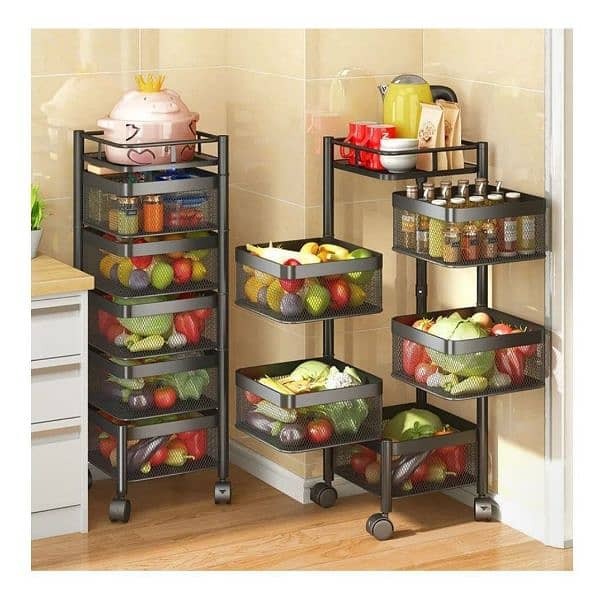 Premium Square Metal Trolley, 93.5 X 27 X 27 Cm, 5 Layer 2