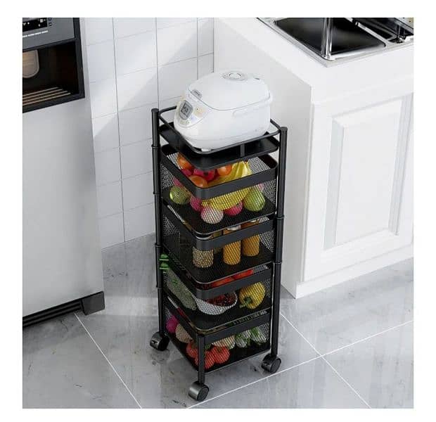 Premium Square Metal Trolley, 93.5 X 27 X 27 Cm, 5 Layer 3