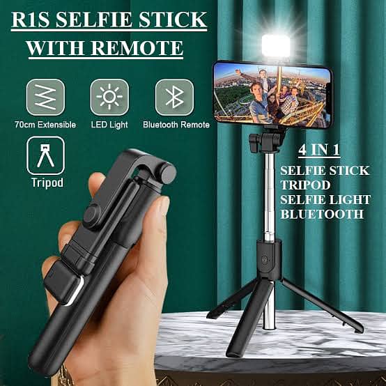Bluetooth Selfie Sticks with Remote 3d Light 4in1 Mobile Stand 0