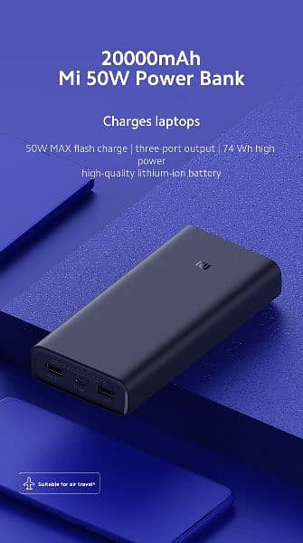 Mi 50w 20000 mAh Fast charging powerbank for laptops/smartphones/tab's 2