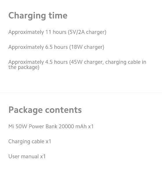 Mi 50w 20000 mAh Fast charging powerbank for laptops/smartphones/tab's 8