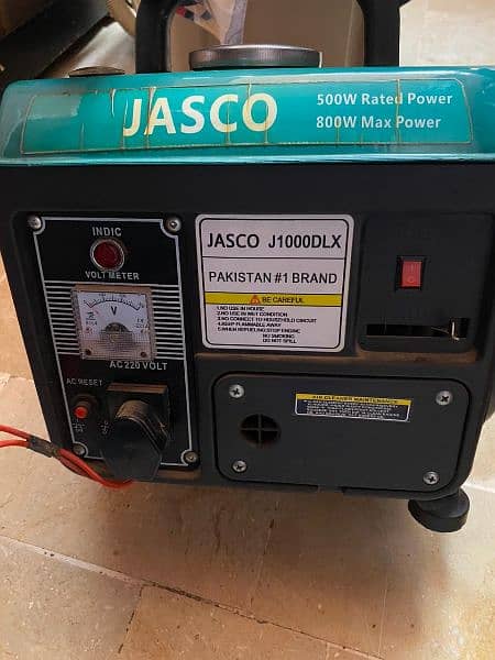 jasco 1 KVA generator home used 2 months warranty available 4