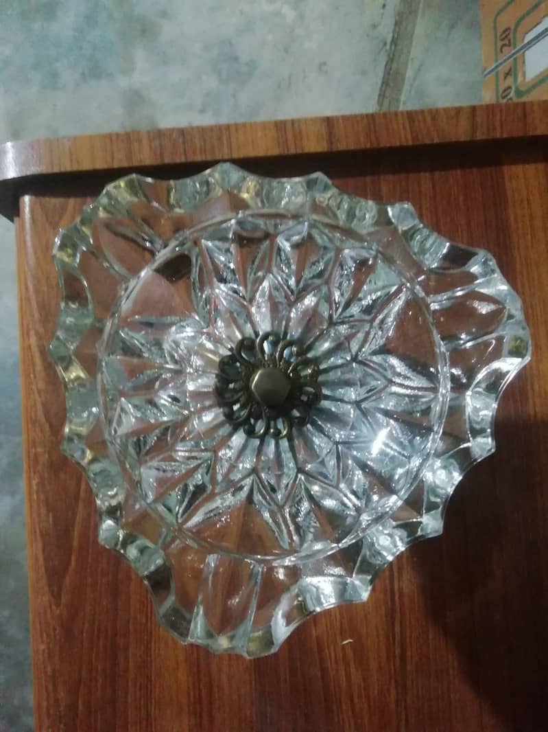 Vintage Crystal Ash Tray with Brass Stand 1
