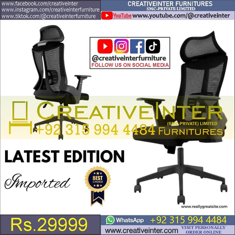 Office Executive Chair Ergonomic Mesh Revolving Study Computer Table 8